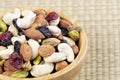 Trail Mix, nuts and dried fruits a great snack food Royalty Free Stock Photo