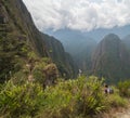 Trail in the mountains that leads to Waynapicchu Royalty Free Stock Photo