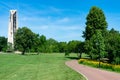 Trail and Open Field at the Naperville Riverwalk Park during Summer