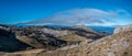 Trail path view from Gorbea hillside - 21:9 panoramic Royalty Free Stock Photo