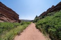 Trail through Red Rocks Park and amphitheater in Morrison Colorado Royalty Free Stock Photo