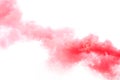 Trail of red smoke on white background Royalty Free Stock Photo
