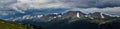 Trail Ridge, Never Summer Mountains, and Specimen Mountain Pano Royalty Free Stock Photo