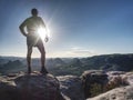 Trail runner athlete man. Slim person training in mountains Royalty Free Stock Photo