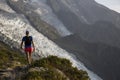 Trail runner on the mont blanc