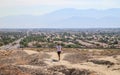 A trail runner in Coachella Valley