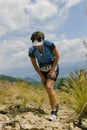 Trail runner at a mountain marathon 