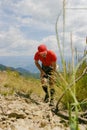 Trail runner at a mountain marathon 