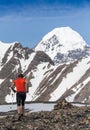 Trail runner, man and success in mountains. Running, sports Royalty Free Stock Photo