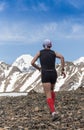 Trail runner, man and success in mountains. Running, sports Royalty Free Stock Photo