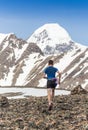 Trail runner, man and success in mountains. Running, sports Royalty Free Stock Photo