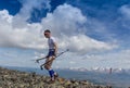 Trail runner, man and success in mountains. Running, sports Royalty Free Stock Photo