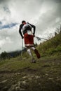 Trail runner on the mont blanc Royalty Free Stock Photo