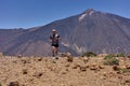 Trail runner training on Mount Guajara Royalty Free Stock Photo