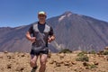 Trail runner training on Mount Guajara Royalty Free Stock Photo