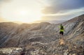 Trail running in the desert Royalty Free Stock Photo