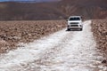 Trail through the Salar of Antofalla at the Puna de Atacama, Argentina Royalty Free Stock Photo