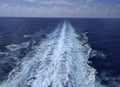 Trail from a ship in the ocean