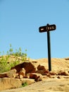 Trail sign on Delicate Arch Trail in Arches National Park, Utah Royalty Free Stock Photo