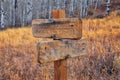 Trail Sign on the Y trail, Provo Peak hiking trail by Y Mountain, up Slide Canyon and Slate Canyon, Wasatch Front Rocky Mountains, Royalty Free Stock Photo