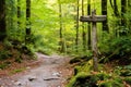 a trail signpost along a woodland hiking route