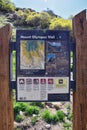 Trail Signs hiking along Mount Olympus Trail in the Wasatch National Forest, Salt Lake City, Utah, United States,