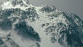 Trail in the snowy mountains. 3D render