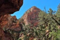 Zion National Park with Canyon Overlook Trail above Pine Creek Slot Canyon, Desert Southwest, Utah Royalty Free Stock Photo