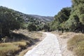 Trail to Cave of Zeus in Dikti mountains from Crete island of Greece Royalty Free Stock Photo