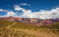 Trail to Hornocal, 14 color mountain. Colorful mountains in Jujuy, Argentina