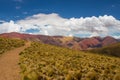 Trail to Hornocal, 14 color mountain. Colorful mountains in Jujuy, Argentina