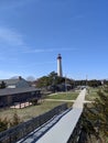 Trail to lighthouse blue sky Royalty Free Stock Photo