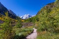 Trail to Maroon Bells in Autumn Royalty Free Stock Photo