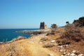 Trail to the tower ruin Royalty Free Stock Photo