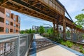 The 606 Trail in Wicker Park Chicago underneath Train Tracks Royalty Free Stock Photo
