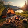 Trailblazer's Rest: A Well-Equipped Camping Setup for Outdoor Adventurers