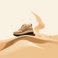 Trailblazers on Sand - Abstract Illustration in Minimalist Art Style