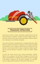 Trailed Sprayer Poster Text Vector Illustration