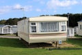 Trailer on caravan park in summer