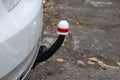 Trailer coupling.Installing a towbar on a passenger car.Cargo transportation by passenger car Royalty Free Stock Photo