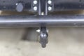 Trailer coupling.Installing a towbar on a passenger car.Cargo transportation by passenger car Royalty Free Stock Photo