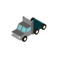 Trailer head truck transport vehicle isometric icon