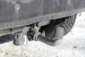 Trailer hitch on a car with cap Royalty Free Stock Photo