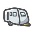 Trailer House Camper Vector icon Cartoon illustration. Royalty Free Stock Photo