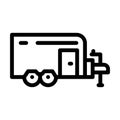 trailer house on wheel line icon vector illustration Royalty Free Stock Photo