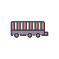 Color illustration icon for Trailer, truck and travel