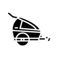 trailer kid for bicycle glyph icon vector illustration