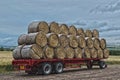 Trailer loaded with straw Royalty Free Stock Photo