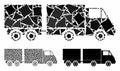Trailer Mosaic Icon of Ragged Parts
