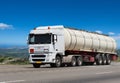 Trailer tanker truck on the highway